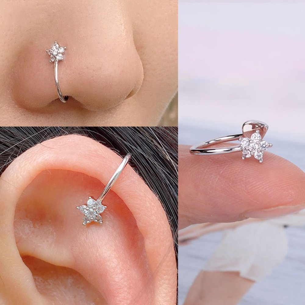 BUNDLE DEAL! Silver Tone Ear Cuff Nose Ring NEW
